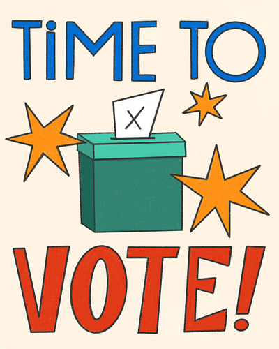 Time to Vote Poster adobe fresco digital illustration editorial hand lettering hand type illustration lettering political poster social media voting