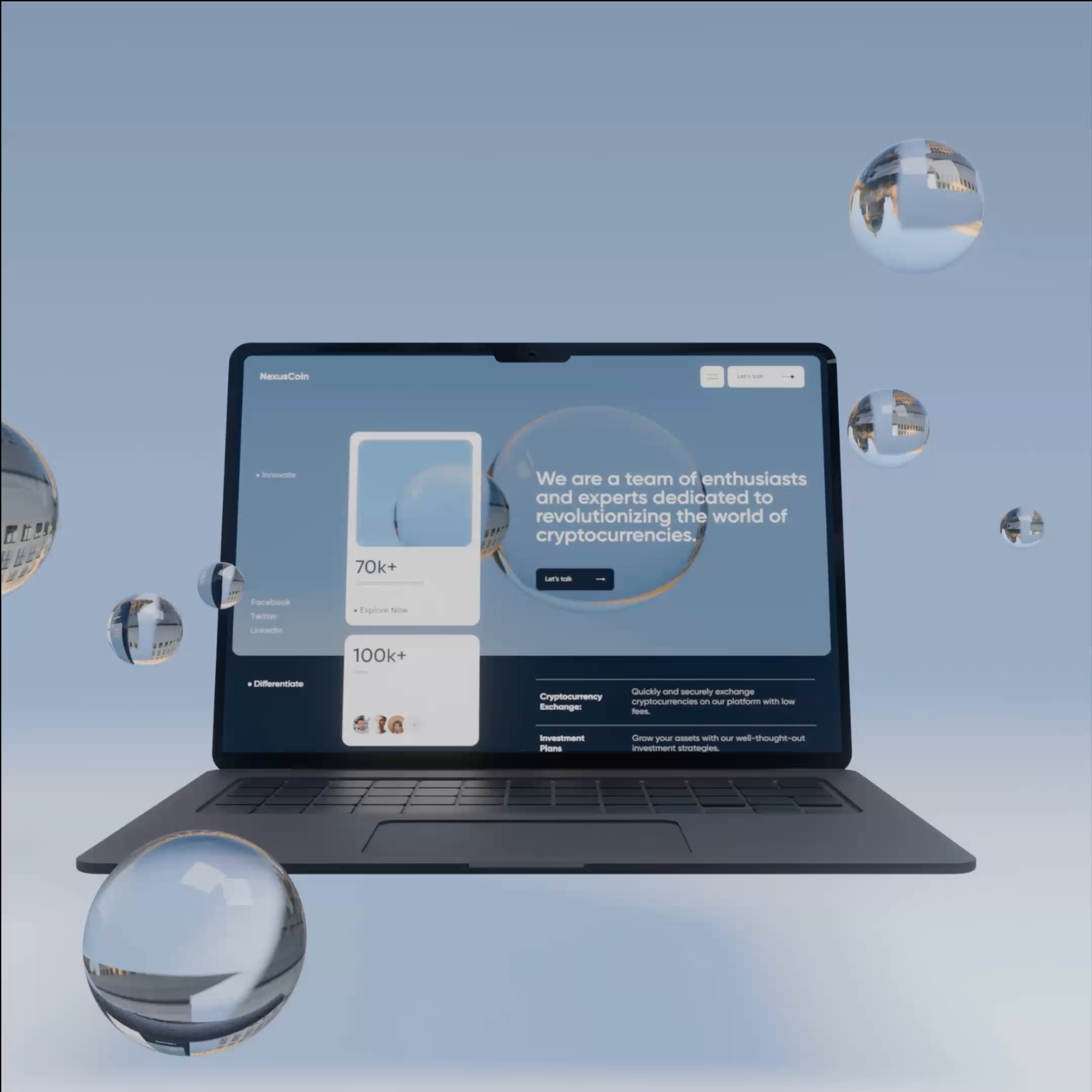 NexusCoin Cryptocurrency - Landing Page Concept by DESH. Group on Dribbble