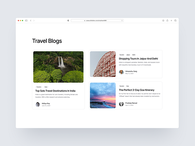 Modern and Minimalist Travel Blog Layout blogs design illustration minimal modern travel typography ui ux vector