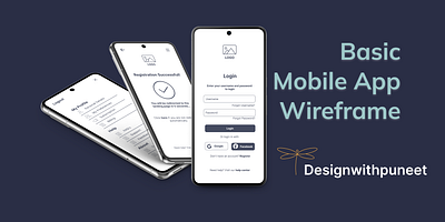 Basic Mobile App Wireframe android app basic design ios mobile mobileapp screen uiux wireframe