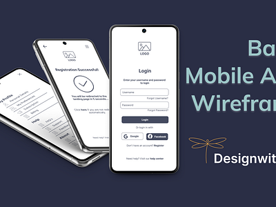 Basic Mobile App Wireframe android app basic design ios mobile mobileapp screen uiux wireframe