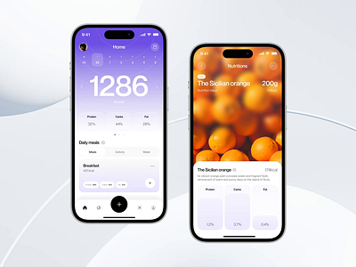 CalorieM8 - Nutrition App / Mobile animation / Calories Tracker app design figma graphic design illustration ui ux