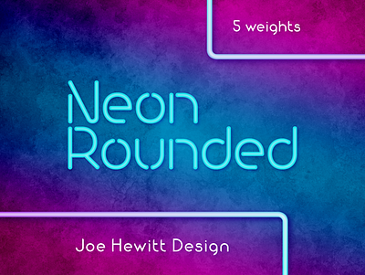 Neon Rounded font techno