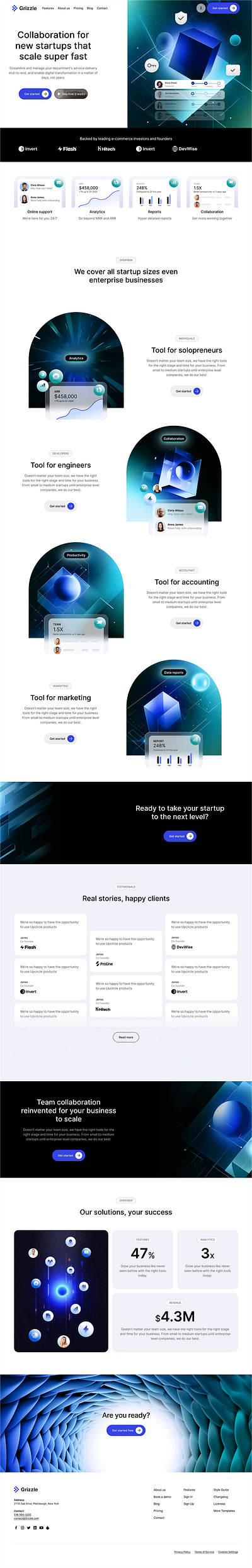 Grizzle SaaS Website Design design figma graphic design saas ui ux website