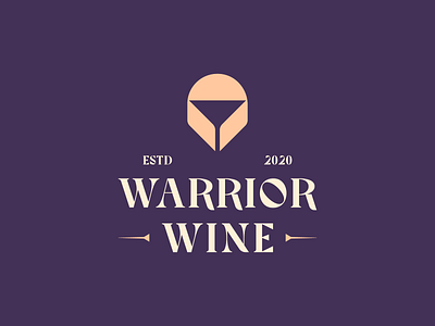 Warrior Wine - Logo Design abstract badge beverage bold branding clever drink elegant food glass icon life style logo luxury negative space premium restaurant retro warrior wine