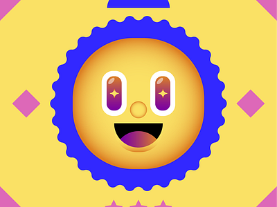 Smile and Sun blue branding design digital editorial emoji eye fun geometry icon illustration indonesia mascot pastel smile sun ui vector yellow