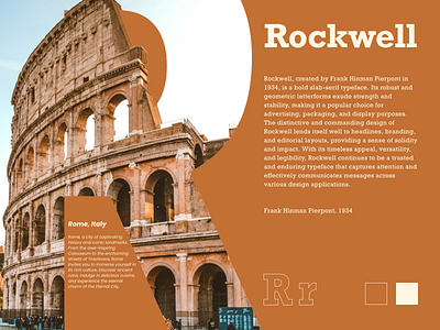 Rome, Rockwell adobe branding design dribbble figma font graphic design graphics illustration illustrator logo photoshop poster poster design presentation presentation design rome typeface typography ui