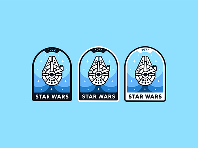 Millennium Falcon badge badge design force galaxy graphic design han solo icon set illustration jedi millennium falcon millennium falcon badge ship sith space spacecraft star wars starwars syfy travel vector