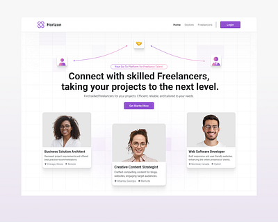 Horizon - Hero Exploration design dribble fashion figma freelancer gradient graphic design hero illustration interface landing page logo minimal news ui uiux user experience user interface web design web page
