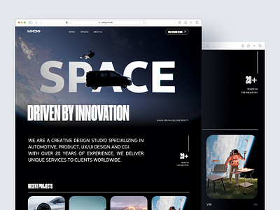 Home page for the creative design studio 3d animation branding design graphic design homepage illustration studio typography ui