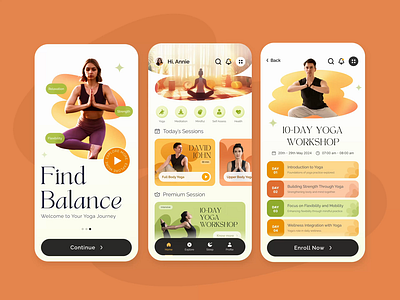 Wellness Mobile App UI app design figma graphic design ui ux