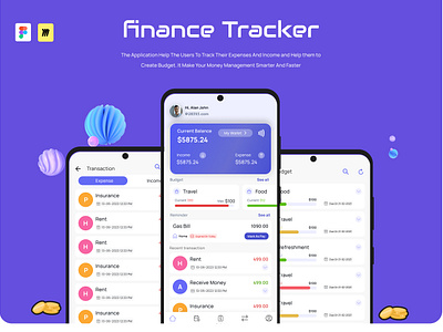 Finance Tracker app branding budget design figma financetracker graphic design illustration miro mobile app motion graphics ui uiux ux website websitedesign xd