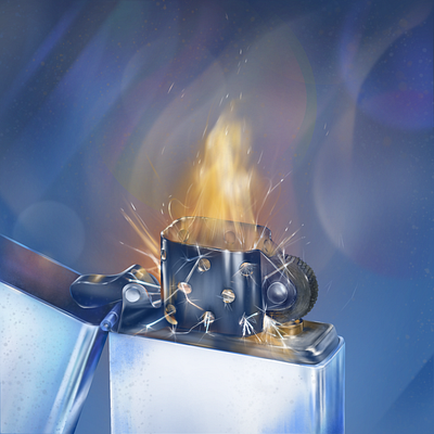 Zippo sparks flame illustration burner chemistry drawing flame fuel igniter illustration krita light effects lighter lighting realistic science sparks technology windproof zippo zippo lighter