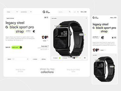 Pro Straps - Ecommerce Product Page UI design figma graphic design illustration ui ux website