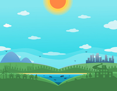 SDGs Flat Illustrations 2d artwork background concept art digital digital art flat design flat illustrations illustration illustrations scenery sdgs simple sun sustainable