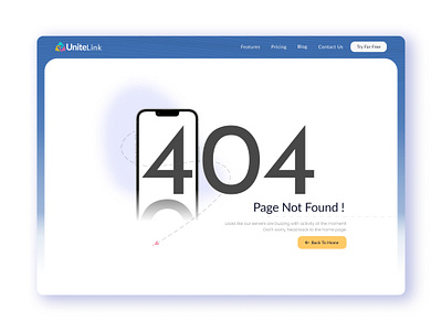 UniteLink - 404 Page Design 404page aicommunication chatapp error page figma framer graphic design minimal mobileappdesign mobileui modern ui uidesign userinterfacedesign webpagedesign