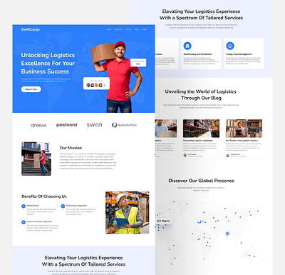 Logistics Landing page cargo shipping delivery website figma landing page logistics logistics landing page shipping website ui uiux website