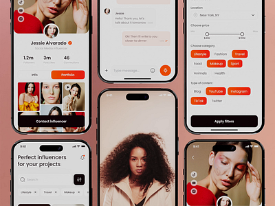 Influencer Mobile App design figma graphic design illustration ui ux website