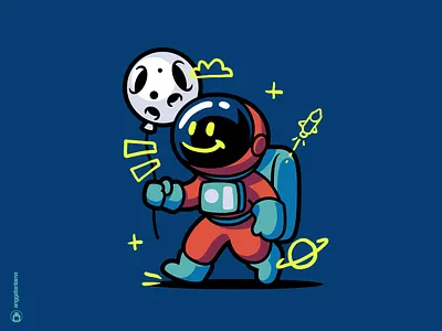 Tonot astro astronaut cartoon character child coloful color cute design illustration kid mascot moon space t shirt t shirtdesign tshirt vector vibrant
