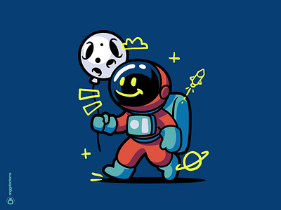 Tonot astro astronaut cartoon character child coloful color cute design illustration kid mascot moon space t shirt t shirtdesign tshirt vector vibrant