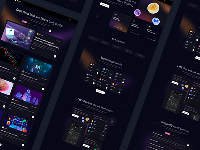 Nexcoin crypto platform blockchain crypto dark design flat home landing layo page studio ui ux website