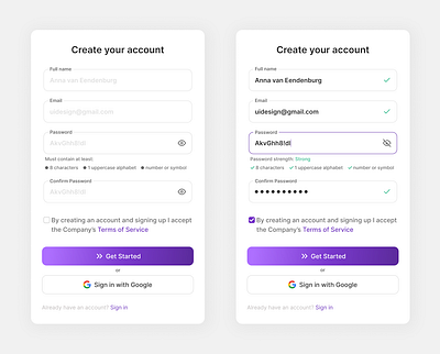 Create an account create account design password passwordfield ui