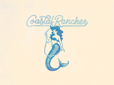Wild West Mermaid badge design branding cowgir illustration lettering logo logotype mark mermaid vintage badge western wild west