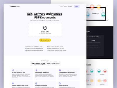 Document Convertor Landing Page design document converter file converter file manager landing page pdf ui ux website word