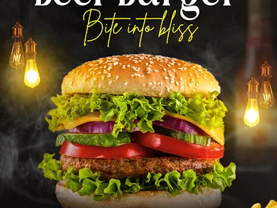 Burger post design branding design graphic design illustrator photoshop postdesign socialmediadesigner socialmediapost ui