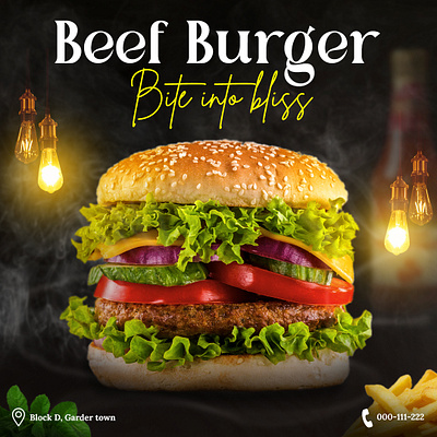 Burger post design branding design graphic design illustrator photoshop postdesign socialmediadesigner socialmediapost ui