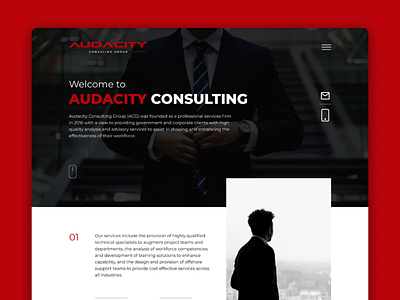 Innovative Landing Page Design for Audacity Consulting Group visual impact