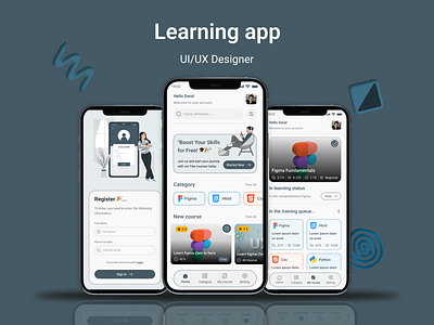 Learning application appdesign figma ui uidesigner uiux uiuxdesign userexperience userinterface ux uxdesigner