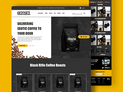 Crack - Premium Coffee Delivery Landing Page Design elegant visuals