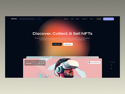 NFT Marketplace 3d agency website branding creative creative website dark theme design marketplace new design nft nft marketplace trending uidesign uiux web