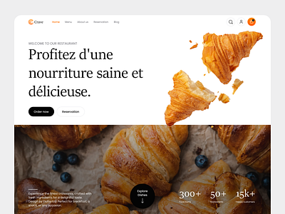 Restaurant Website UI Design croissant e commerce fast food fluttertop food food and beverage food and drinks food delivery food ui food web food website landing page meal restaurant restaurant landing page design restaurant menu web design webdesign website website design