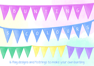 Watercolour Bunting bunting watercolour bunting