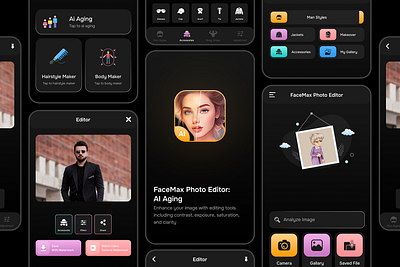 FaceMax Photo Editor AI Aging ui