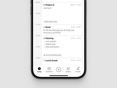 Schedule App app calendar mobile planning schedule tabbar ui