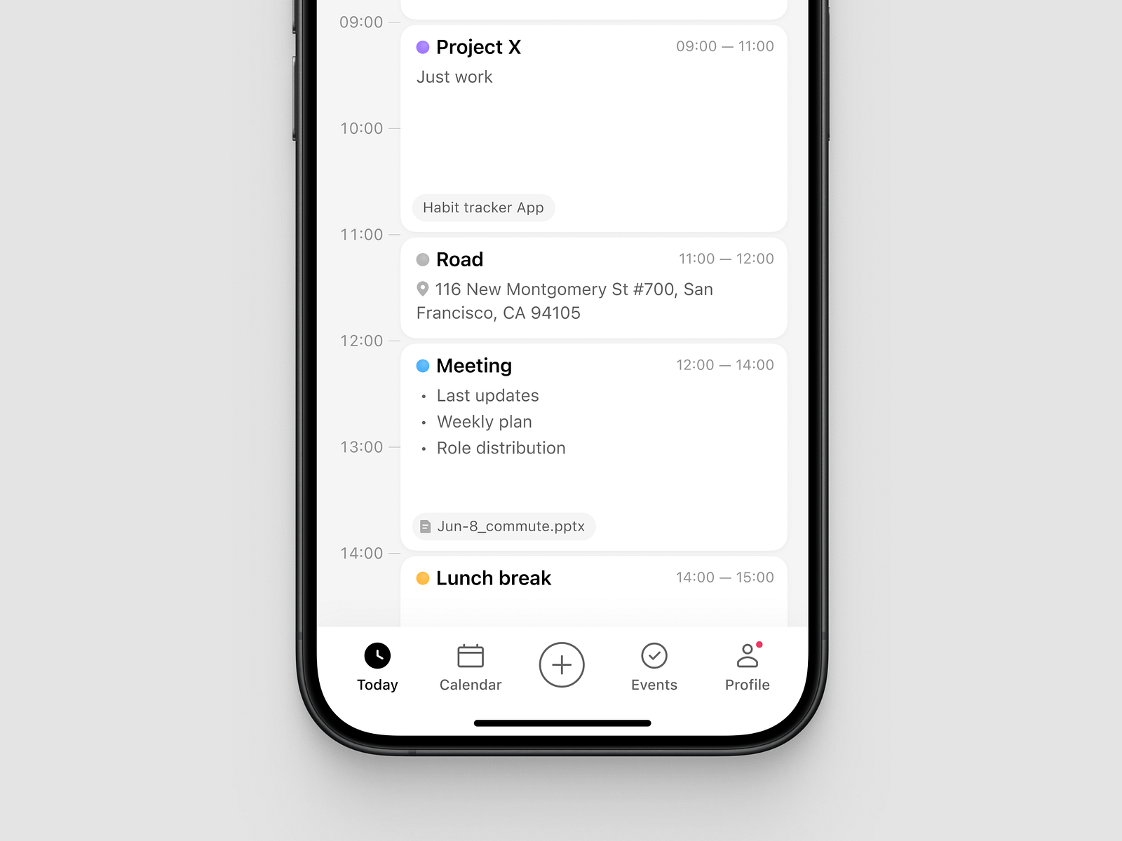 Schedule App by Vitaly Belousov on Dribbble