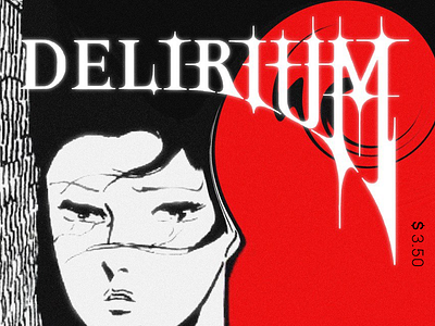 lettering concept for the manga "Delirium" cover graphic design illustration lettering poster