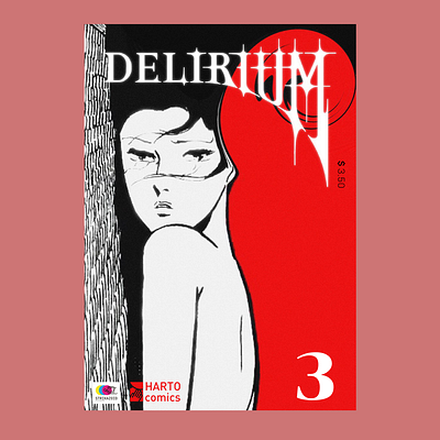 lettering concept for the manga "Delirium" cover graphic design illustration lettering poster