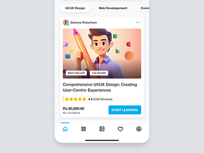 Mobile App for Learning New Skills 2024 app concept course dailyui design education edutech minimal mobile app skill trending ui ux