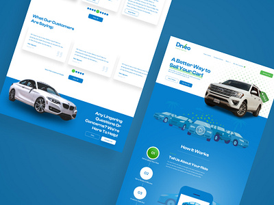 Driveo Landing Page | Streamlined Car Selling Experience 🚗🌟 intuitive web design