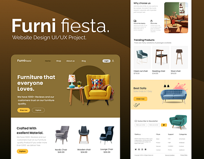 Furni fiesta Website Design Ui/Ux, Light and Dark theme. app app design branding design designer graphic design logo mobile app ui ux webdesign
