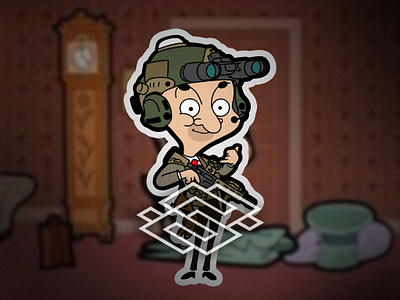 Tactical Mr.Bean cartoon comic design design art graphic design illustration logo mrbean sticker tactical