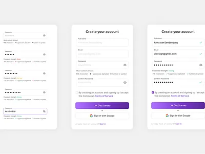 Password field / create an account account createaccount design password passwordfield ui
