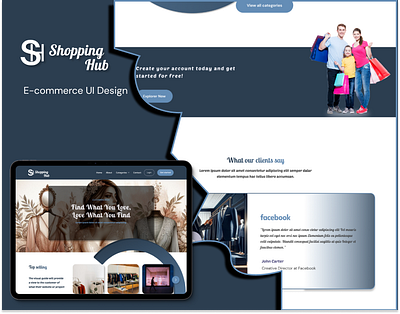 Shopping Hub - One Page Ecommerce UI Design figma landing page template ui