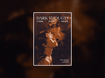 Dark Thoughts | Poster 001 dark design graphic design halftone photoshop poster posters red smoke