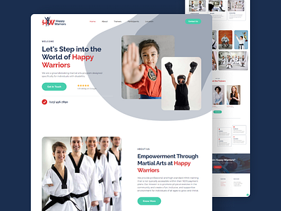 Inclusive Martial Arts Landing Page Design for Happy Warriors responsive design