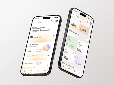 Wellness Application ai app dcotor design diet fitness health interfacedesign mentalhealth psychiatrist theraph tracking ui uiux ux wellness workout